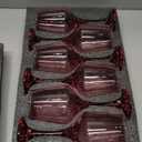 Pink Glasses Set of 6, 12oz Stemmed Glasses, Thick & Colored, Dishwasher Safe Stemware for Red or White, Gift for Party, Holiday, Anniversary, Restaurant, Home Bar, Daily Use