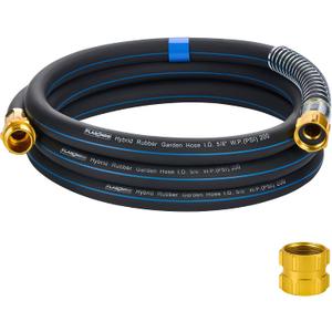 5/8 IN. 10FT. Heavy Duty Hybrid Garden Hose, High Flow 5/8" I.D. No Memory Durable Lightweight Water Hose Leader Hose for Watering, Irrigation, Water Transfer Pump
