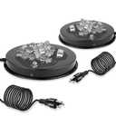 Chicken Water Heater for Winter, 110Watt Thermostat Heated Poultry Waterer Base with 9.8ft Power Cord,Suitable for Plastic/Metal Poultry Waterer (Black, 11INCH-2PACK)