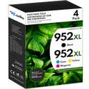 952XL Ink Cartridges Combo Pack (4Pack, Black/Cyan/Magenta/Yellow) Compatible 952XL Ink Cartridges Replacement for 952XL Ink for OfficeJet Pro 8710 8210 8715 8720 8702 7740 Printer