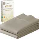 California Design Den Standard Queen Size Pillowcase Set - 400 Thread Count, 100% Cotton Sateen, Set of 2 Pillow Covers, Breathable, Cooling, Soft for Quality Sleep - Taupe