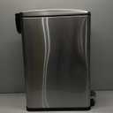 SONGMICS Slim Trash Can, 13-Gallon (50 L) Garbage Can for Narrow Spaces with Soft-Close Lid, Inner Bucket, and Step-on Pedal, Stainless Steel, 15 Trash Bags Included, Silver ULTB510E48