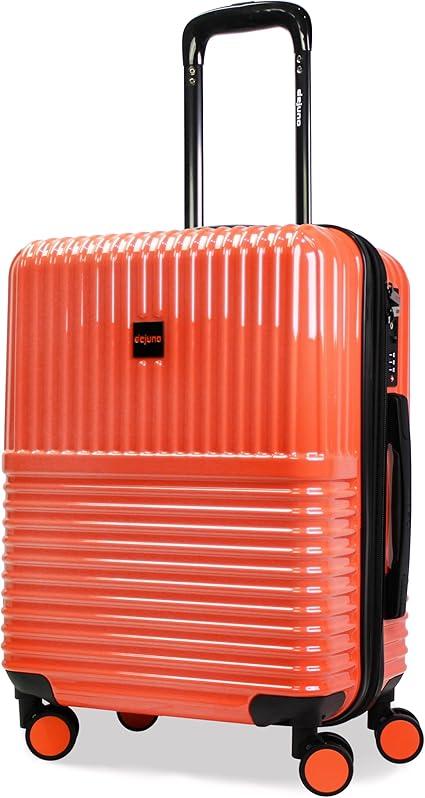 World Traveler Dejuno Tonal Lightweight Polycarbonate Hardside Expandable Spinner Luggage Suitcase with TSA Lock, Coral, (20in,)