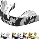 OPRO Instant Custom-Fit Mouth Guard, Dentist-Level Comfort, Protection & Fit - Moldable Mouthguard for Football, Boxing, Rugby, MMA, UFC Mouth Piece- Includes Mouth Guard Case (Silver Camo, Adult)