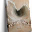 Moses Parting the Red Sea Canvas Wall Art Modern Christian Bible Stories Wall Decor Picture Jesus Religious Posters Prints for Living Room Bedroom Church Decoration 12x16in