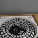 18 Inch Crystal Chandelier Ceiling Fan, Modern Industrial Fandelier with Lights and Remote/APP Control, Enclosed Low Profile Bladeless Ceiling Fan Including Bulb(Black3)