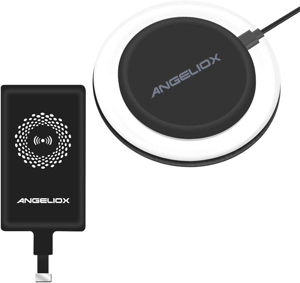 ANGELIOX Wireless Charger Pad Charging Receiver Compatible with iPhone 7/7 Plus / 6/6 Plus / 6s / 5Se / 5s / 5c / 5(Wireless Charging Receiver Included)