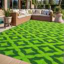 Realistic Artificial Grass Rug Modern Area Rug, Large Floor Mat Astro Turf Rug 3.3 Feet x 8.2 Feet Fake Grass for Camping, RV Mat for Outdoors, RV, Patio, Backyard, Deck, Picnic, Beach