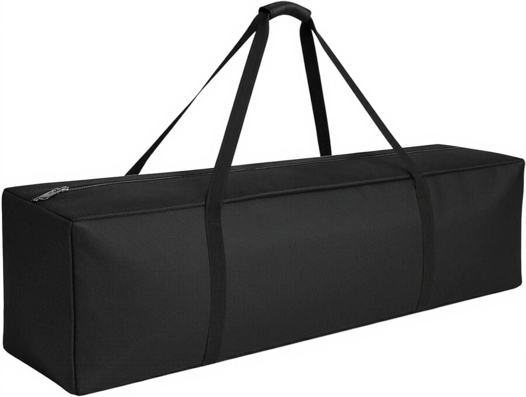 COOLBEBE 56" Sports Duffle Bag - 216L Extra Large Travel Duffel Luggage Bag with Upgrade 2-way Lockable Zippers, Sturdy & Water Resistant Long Duffle Bag for Camping Moving (Black 56inch)
