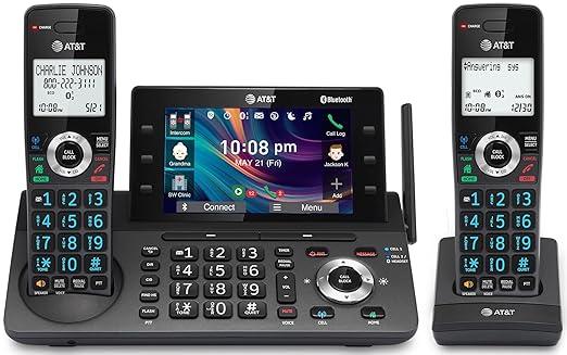 AT&T 2-Handset DECT 6.0 Cordless Home and Business Phone with Answering Machine, 5" Color Display, One-Touch Shortcut, Conference, Intercom, Smart Call Blocker, Bluetooth Connect to Cell: DLP73290