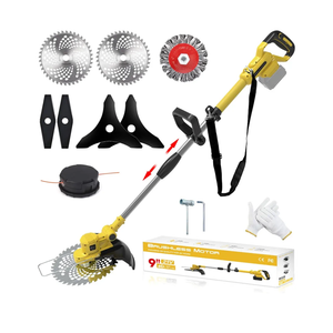 Cordless Weed Wacker for Dewalt 20V MAX Battery, 4-in-1 Electric Weed Eater, String Trimmer with 5 Blades, for Lawn, Yard and Bush Trimming (No Battery) (Yellow