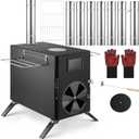 Hot Stove for Camping, 17.4 x 14 x 13.5" Multipurpose Portable Wood Stove with 71" Chimney Pipe Outdoor Stoves for Camping Cooking Ice Fishing