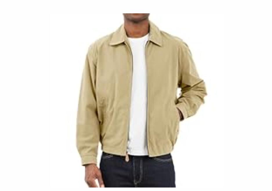 London Fog Men's Auburn Zip-Front Golf Jacket (Regular & Big-Tall Sizes), Camel, Large