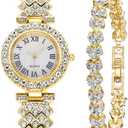 Women Diamond Watchs Luxury Fashion Ladies Bangle Bracelet Set Wrist Watch Female Dress Watch