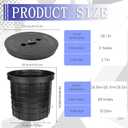 18.5 x 14.9 x 16.9'' Large Size Perforated Sump Pump Basin and Lid Combo, Heavy-Duty Plastic Sump Pump Pit for Basement, Crawl Space, Kitchen Sink Sewage Pump Wells and Irrigation Systems