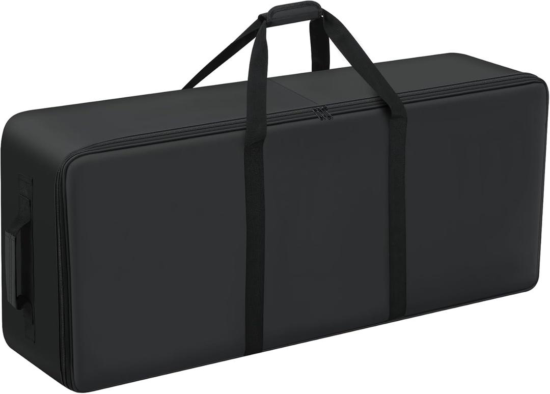 35 Inch Large Zippered Duffel Bag for Travel Camping Sports Equipment Storage, Soft Foldable Rolling Carry Cover with Wheels, Waterproof Foldable Luggage Bag with Padded Handles