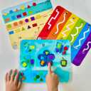 hand2mind Colors and Shapes Sensory Pad, Fine Motor Skills Toys for 3 Year Old, Sensory Toys for Sensory Play, Occupational Therapy Toys, Calming Toys for Kids, Shape Sorting Toy, Calm Down Corner