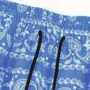 MECH-ENG Mens Paisley Shorts Workout Boxing Running Shorts Bandana Boho Lightweight Drawstring (Blue, XS)