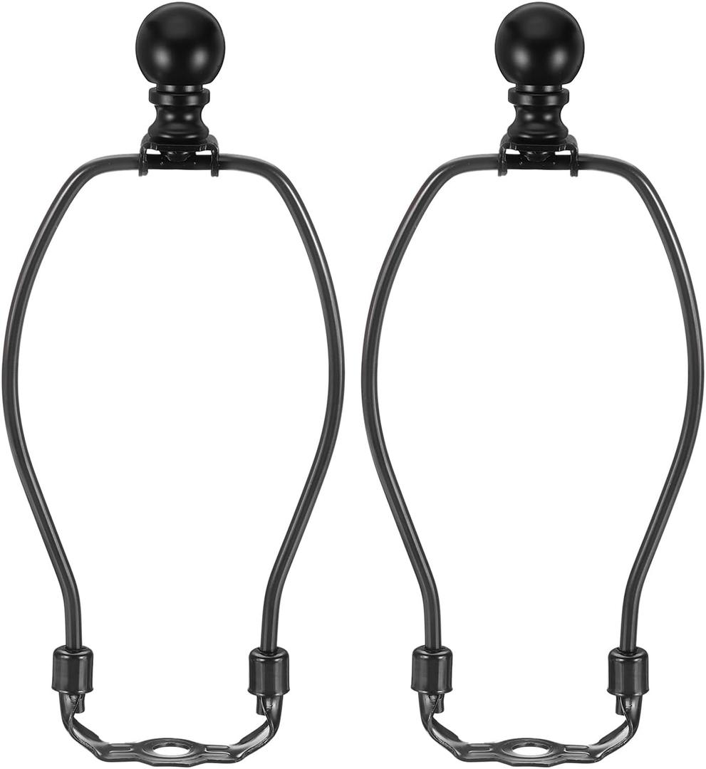 PATIKIL 7 Inch Lamp Harp Kit with Finial, 2 Set Detachable Shade Bracket Holder, DIY Lighting Accessories for Table Floor Lamps, Black