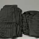 Set of Two Oversized Superhuge Pillow Case - Cover - 100% Egyptian Cotton, 600 Thread Count Sateen, (Size 31 x 40) (31 X 40, Elephant Grey Striped)