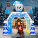 Kalolary 12FT Christmas Inflatable Arch Xmas Inflatable Outdoor Decorations Blue Snowman Blow Up Yard Decorations with Built-in LED Lights for Garden Lawn Outdoor Yard Winter Holiday Supplies