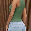 Tankaneo Womens Summer Ribbed Tank Top Casual Ringer Scoop Neck Sleeveless Knit Fitted Tops Going Out Tee Shirts (S)