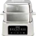 Electric Food Steamer 12.7QT, Double-Tier 8-in-1 Vegetable & Meal Steamer, Stainless Steel, Timer & Keep Warm, Boil-Dry Protection, Healthy Cooking Kitchen Steamer
