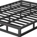 Queen Size Bed Base, 5 Inch Low Profile Metal Box Spring with Fabric Cover, 2500lbs Heavy Duty Steel Structure Mattress Base, Noise-Free Bed Foundation, Easy Assembly, Black