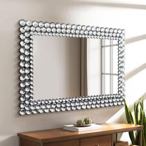 Bathroom Vanity Mirrors for Over Sink, 24x36 Inches Bedroom Mirrors for Wall, Wall Mirrors Decorative for Living Room, Decorative Mirror for Decor, Entryway Wall-Mounted Mirrors (Crystal Mirror 1)