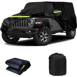 Waterproof Car Cover for J-eep Wrangler 4 Door, All Weather Rain Cover for Automobiles, Outdoor Full Exterior Covers Fit forJK JL YJ TJ