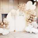 Voircoloria 90pack White Sand Balloons Different Size 18/12/10/5 Inch Sand White Balloon Garland Arch Kit for Wedding, Bridal, Baby Shower, Birthday, Graduation, Anniversary, Bachelorette Decorations