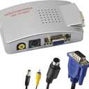GINTOOYUN VGA to RCA Adapter,Composite VGA to Video,S-Video Converter,for HDTV, Monitors, Laptop, Desktop, PC.