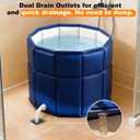 Portable Bathtub for Adult 27.5"x27.5" Collapsible Cold Plunge Bathtub Foldable No Installation Ice Bath Tub for Shower Stall, Bathroom Hot SPA Soaking Standing Tub
