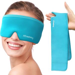 Cooling Eye Mask, Cold Eye Mask for Puffiness, Reusable Ice Eye Masks for Dark Circles And Puffy Eyes, Relieve Your Migraines and Headaches with Gel Eye Masks Therapy, Long-Lasting Comfort, Light Blue