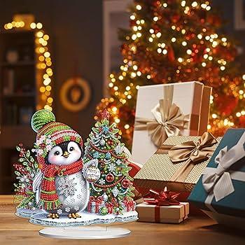 JJFox DIY Tabletop Diamond Art Painting Kit, Special Shaped Rhinestone Desk Placement Ornament, Home Stand Up Gem Painting Craft Kit, Gift, Double Sided