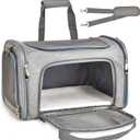 Henkelion Cat Carriers Dog Carrier Pet Carrier For Small / Medium Cats Dogs Puppies (Up To 15lbs), TSA Airline Approved Small Dog Carrier Soft Sided, Collapsible Waterproof Travel Puppy Carrier - Grey
