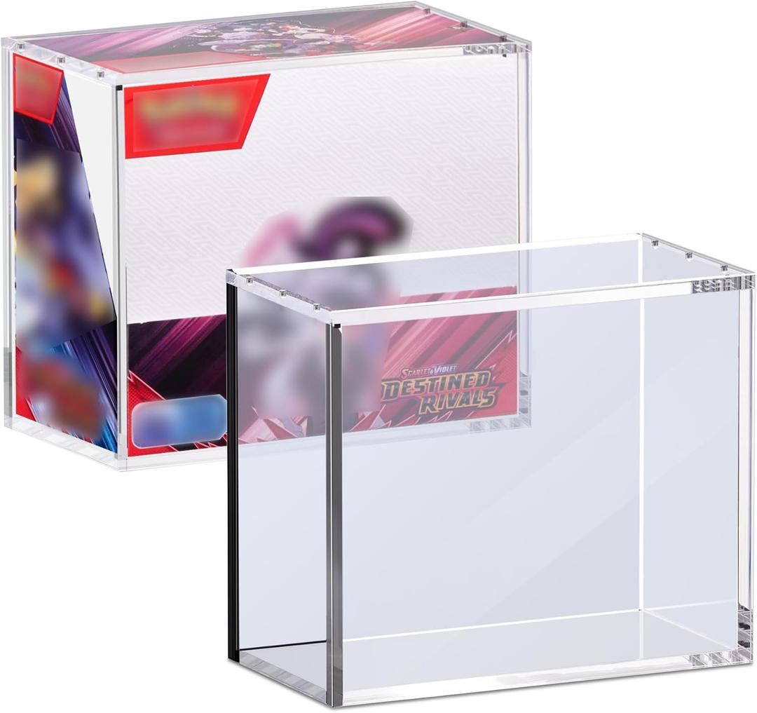 PKMN Booster Box Acrylic Case, 5MM Acrylic Display Case, Clear Ultra Boxes for Display Compatible with PKMN Booster Boxes, Dustproof and Waterproof Display Box