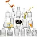 Arme 16Pcs Glass Bud Vase SetSmall Flower Vase for CenterpiecesClear Bud Vases in Bulk Mini Vintage Vase for Rustic Wedding Decorations