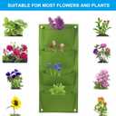 PATIKIL 4 Pockets Vertical Hanging Grow Bags, 2 Pcs Wall Hanging Planter Bags Wall-Mounted Felt Fabric Planting Grow Bags for Garden Home Decoration, Green