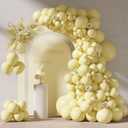 RUBFAC 87pcs Pastel Yellow Balloons Different Sizes 18 12 10 5 Inches for Garland Arch, Premium Yellow Latex Balloons for Birthday Party Wedding Baby Shower Bridal Shower Decorations
