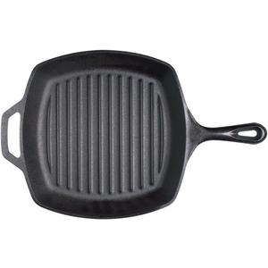 Lodge Cast Iron Grill Pan, Square, 10.5 Inch