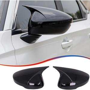 MUXEE 11th civicNew Rear View Mirror Outside Housing Wing Mirror Cover Cap Trim for Honda Civic 2022 2023 2024 2025 2026 - ABS Bright Black Sport Interior Accessories