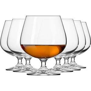 Krosno Brandy Cognac Snifter Glasses, Set of 6, 16.2 oz, Balance Collection, Ideal for Spirit Sipping, Lead-Free Glass, Dishwasher Safe, Made in Europe