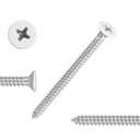 White Head 100 PCS #8X2 Stainless Steel Phillips Flat Head Wood Screws,Stainless Steel 18-8 A2(304) Screw,Home Screw Kit by QISHENG