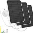 5W Solar Panel Charger Compatible with Arlo Essential 2K Outdoor Camera(2nd Gen)/Essential Outdoor XL(2nd Gen)/Essential Spotlight, IP65 Waterproof 10ft USB-C & Micro USB Cable & Wall Mount, 3 Pack