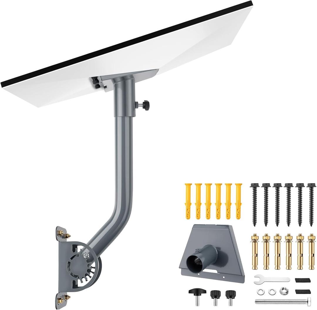 Starlink Gen 3 Mount, Adjustable Heavy Duty Wall, Roof Pole Mount Kit with Aluminum Pipe Adapter, Weatherproof Rustproof for Concrete, Wood, Brick Walls, Easy Installation for Gen 3 Starlink