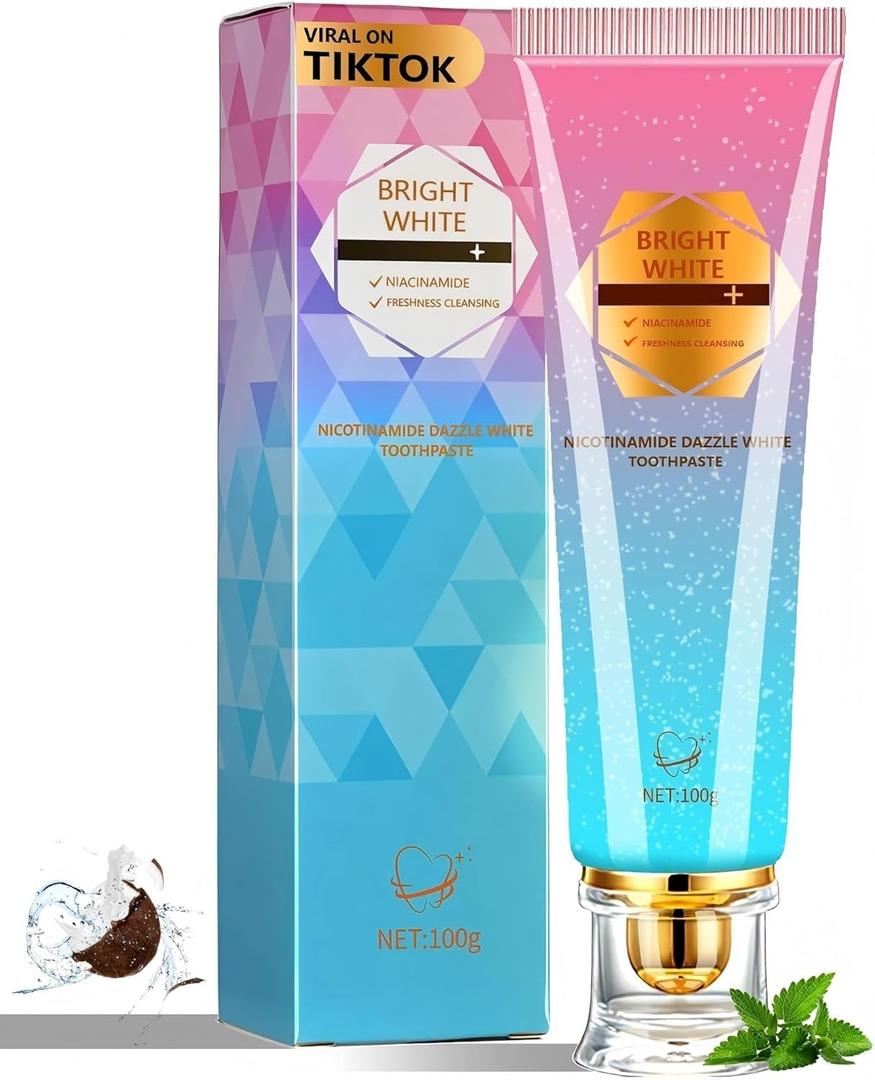 Niacinamide Whitening Toothpaste, Niacinamide Toothpaste with Natural Gentle Care Deep Stain Removal Clean, Fluoride-Free Formula is Suitable for Sensitive Teeth (1)