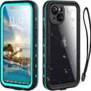 Waterproof Phone Case Compatible with iPhone 13, IP68 Waterproof Shockproof Dust-Proof Phone Case with Built in Screen Protector, Full Body Protective Case (Blue, iPhone 13)