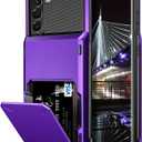 Vofolen for Galaxy S22 Plus Case Wallet Credit Card Holder 4-Card Slot Hidden Back Pocket Dual Layer Hybrid Rugged Rubber Bumper Protective Hard Shell Cover for Samsung Galaxy S22 Plus 5G 6.6" Purple
