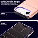harusaki   iPhone Air Wallet Case with Hidden Card Slot - Wireless Charging Compatible iPhone 17 Air Case with Card Holder for Women and Men (Pink Gold)